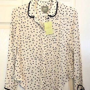 Anthropologie Maeve Polka Dot Blouse